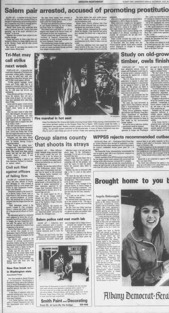 Clipping from Albany Democrat-Herald